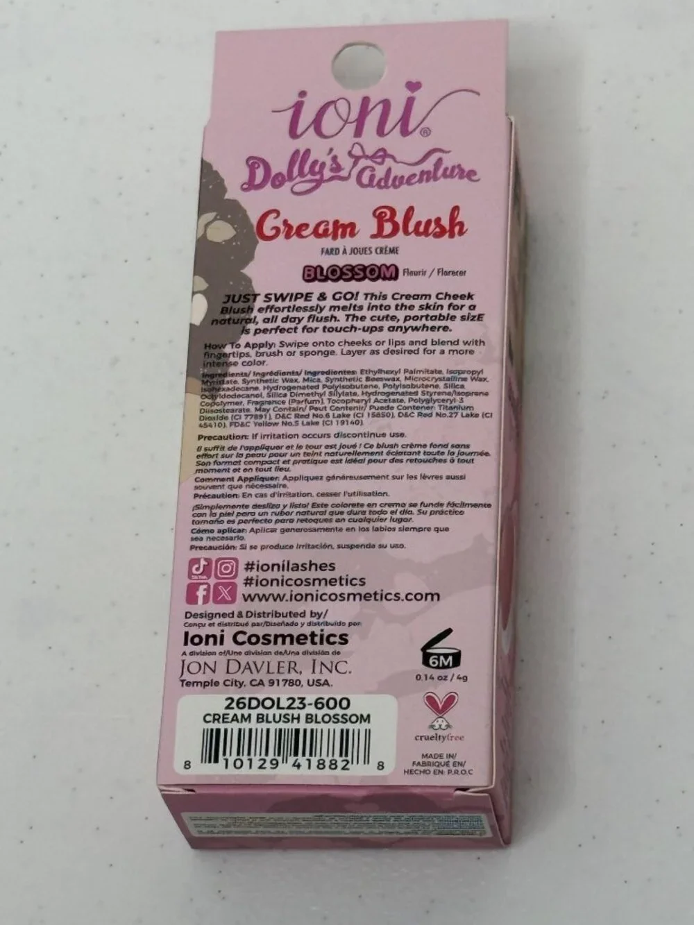 ioni Dolly's Adventure Cream Blush Blossom New In Box